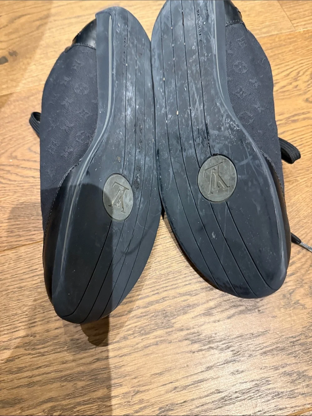 Louis Vuitton Black Monogram Lace-Up Sneakers